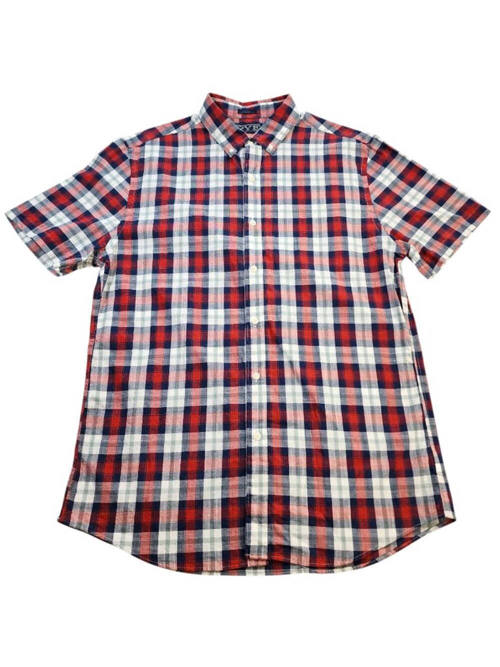 Hawker Rye Red Blue Plaid Short Sleeve Button Down Shirt Mens Large Tall